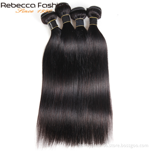 Rebecca 12A High Quality straight weave remy hair bundles raw virgin cuticle aligned 100 human hair Best human hair extension